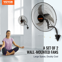 VEVOR Wall Mount Fan, 2 PCS 18 inch Oscillating, 3-speed High Velocity M... - £86.09 GBP