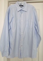 NAUTICA Men&#39;s Shirt w Pocket Logo 100% Cotton Blue Check L/S Size XL - £14.93 GBP