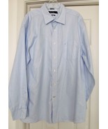 NAUTICA Men&#39;s Shirt w Pocket Logo 100% Cotton Blue Check L/S Size XL - £14.74 GBP