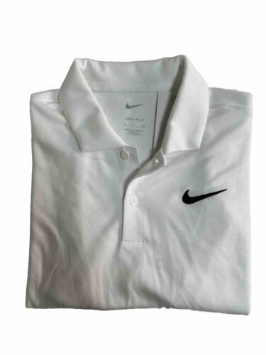 Primary image for NIKE DRY FIT SHORT SLEEVE  POLO SHIRT WHITE  SMALL NEW
