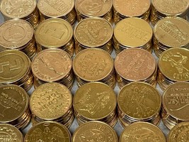 1000 MIXED BRASS PACHISLO SLOT MACHINE TOKENS, TUMBLE CLEANED - $120.99