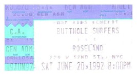 Butthole Surfers Ticket Stub Juin 20 1992 Roseland Ballroom New York Ville - £25.89 GBP