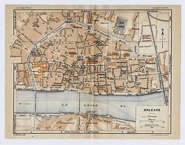 1926 Original Vintage City Map Of Orl EAN S / Loire / France - £15.34 GBP