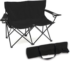 Trademark Innovations Loveseat Style Double Camp Chair, 40&quot; L X 22&quot; W X, Black - $65.99