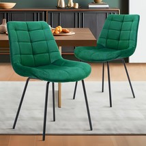 Nicbex Velvet Dining Chairs, Upholstered Reception Chairs, Tufted Accent, Green - £96.40 GBP