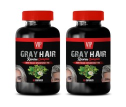 hair grow pills for men - GRAY HAIR REVERSE - anti aging vitamins 2 BOTTLE - £20.86 GBP
