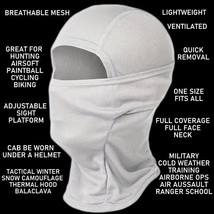 WINTER SNOW CAMOUFLAGE WHITE OUT LIGHTWEIGHT COLD WEATHER BALACLAVA GAIT... - £13.97 GBP