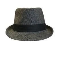 Urban Pipeline Fedora Style Hat BLACK GRAY Size L/XL 7x8.5 in opening Banded - £22.63 GBP