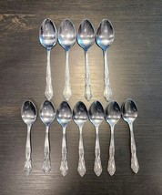 Dream Rose Stainless Rogers Spoons 6&quot; 7&quot; Lot of 11 Glossy Vintage Flatware - $30.00