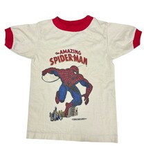 Vintage 1978 Marvel Spider-Man Ringer T Shirt Kids 6/7 Cotton Poly 70s G... - $118.75