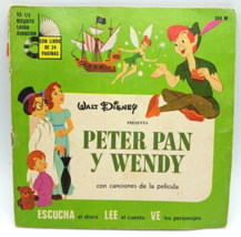 Peter Pan and y Wendy Espanol Spanish Version! Disneyland Record And Book - £5.46 GBP
