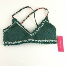 Xhilaration Womens Bikini Top Crochet Crossover Straps Cups Green Size S - £7.78 GBP