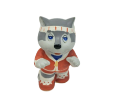 VINTAGE GET ALONG GANG ZIPPER CAT CERAMIC FIGURE WEARING ORANGE JOGGING ... - $7.60