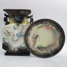 Hinode Moriage Japan vase and plate dragonware - £97.34 GBP