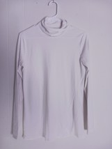 Athleta Shirt Top Mock Neck Ribbed Medium White Yoga Gym Athleisure Cozy... - $276.96 MXN