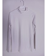 Athleta Shirt Top Mock Neck Ribbed Medium White Yoga Gym Athleisure Cozy... - $276.96 MXN