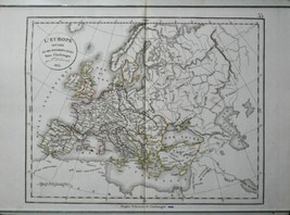 L&#39;Europe Charlemagne Delamarche Antique Map 1831 - £27.07 GBP