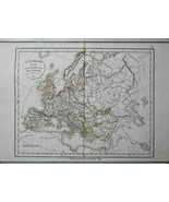 L&#39;Europe Charlemagne Delamarche Antique Map 1831 - £27.42 GBP