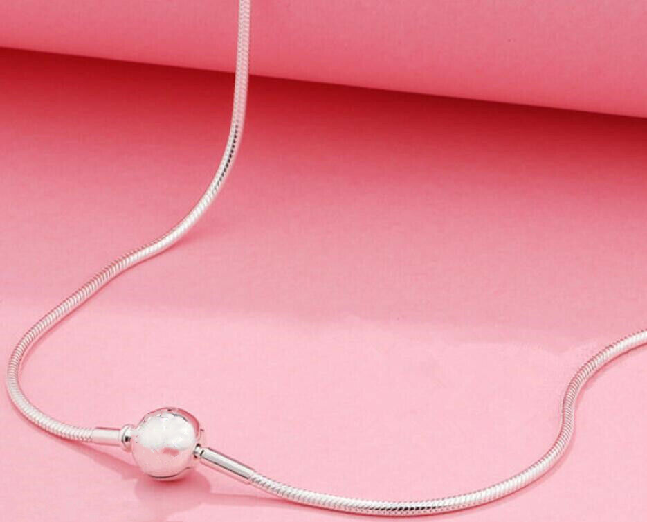 Essence Necklace Sterling Silver Barrel Clasp Necklace Fit Small Hole Charms