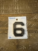 Simplicity Iron On Patch Black Number 6 - $11.76