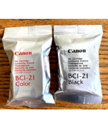 Lot of 2 Genuine Original Canon Ink Cartridge - BCI-21 Color &amp; BCI21 Black - $10.00