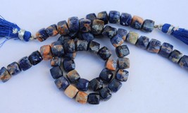 Natural, 8 inch long strand faceted Sodalite cube beads, 7--7.5 mm app, sodalite - £23.97 GBP