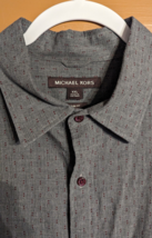 Michael Kors Mens 2XL Slim Fit Casual Long Sleeve Button Up Shirt Gray w... - £12.22 GBP