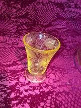 Lemon Yellow Florentine 2 Depression Glass Dinner Plate and Juice Tumbler - £23.58 GBP