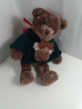 13 inch best friends bear with green christmas sweater with reindeer gund - $5.94