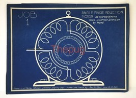 1928 Blueprint Single Phase Induction Motor Coyne Electrical School Job 1 - $35.00