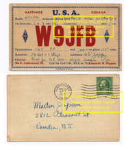 1932 Vintage Postcard Kenneth Pippen Qsl W9JFB 1 Cent Benjamin Franklin Green - £563.21 GBP