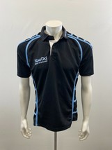 Kooga Men&#39;s Official Match Shirt Size Small Black Blue Short Sleeve Poly... - $10.79 CAD