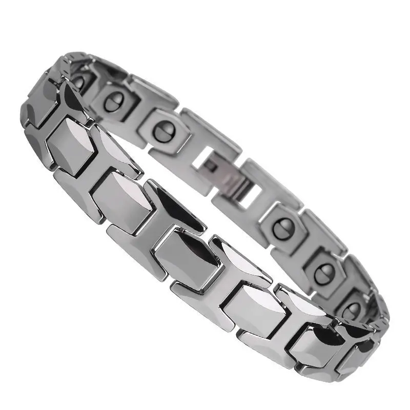 Free Shipping Hot Selling Mens Silver Tone Tungsten Carbide Bracelets Fashion Tu - £93.79 GBP