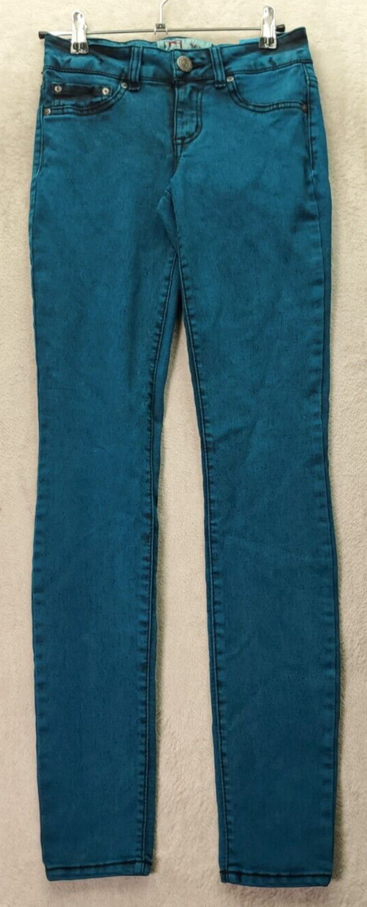 Primary image for LEI Emma Legging Jeans Women's Size 1 Teal Denim Cotton Regular Fit Skinny Leg