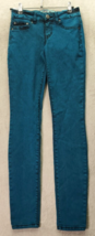 LEI Emma Legging Jeans Women&#39;s Size 1 Teal Denim Cotton Regular Fit Skin... - $16.66
