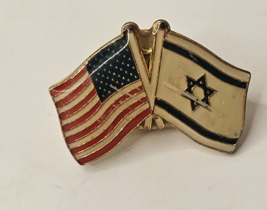 United States Israel Solidarity Friendship Flags Pin used good conditon USA hat - £5.55 GBP