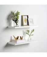 NEW 2 Pack Delta Cycle Wood Floating Shelves White 1&quot; Thick 8&quot; D x 24&quot; W... - $44.55