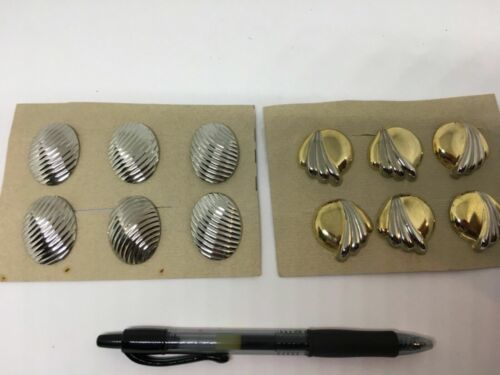 Primary image for Metal Button Covers Gold Silver Swirl Lot 12 Sewing SKU 068-028