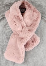 INC International Concepts Scarf OS Pink Wild Faux Fur Pull Through Soft Cozy - £29.74 GBP