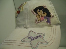 Dora The Explorer Kids Girls Adjustable Baseball Hat Ball Cap White Nick Jr - £4.65 GBP