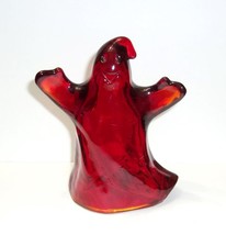 Fenton Glass Authentic Ruby Red Halloween Ghost Figurine - £139.01 GBP