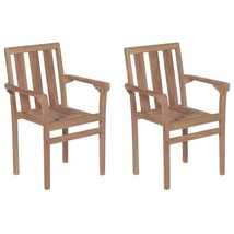  Stackable Chair Set of 2 Warm Teak Teak wood Standard Stackable - $7,991.71 MXN