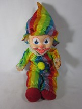 Clown 14&quot; Plush Striped Outfit and Hat Hard Head - $11.87