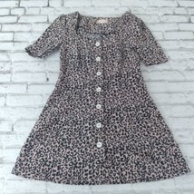 Altar’d State Dress Womens XS Animal Print Short Sleeve Button Up Rosalyn Mini - £19.79 GBP