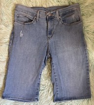 Levis Bermuda Length Jean Shorts Size 29 Light Blue Distressed Womens - £23.23 GBP