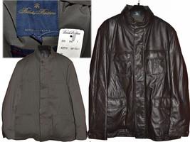Brooks Brothers 100% Leather Jacket, Reversible Men&#39;s 3XL Eu / 2XL Us BB08 T3P - £252.60 GBP