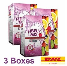 3 x DONUTT FIBELY MIX Fiber Powder Drink Dietary Supplement Mixed Berry Flavor - £46.61 GBP