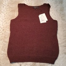 Theory Merletto Sleeveless Knit Shell Dark Brown Size L $365 MSRP - £128.33 GBP