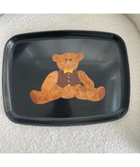 Vintage Mid Century Modern Tray Pat for Couroc Black Lacquerware Teddy Bear - $39.95 CAD