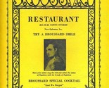 Broussard Restaurant Menu Conti St New Orleans Louisiana 1950&#39;s French Q... - £66.39 GBP